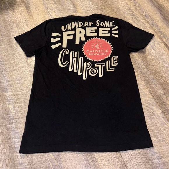 Chipotle Employee T-Shirt Medium Black Loomstate Cotton Uniform - Picture 1 of 6